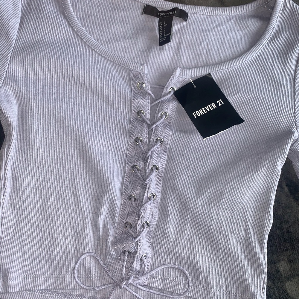 NWT Forever21 Long Sleeve Crop Top